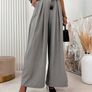 Gray wide leg trousers Image 2