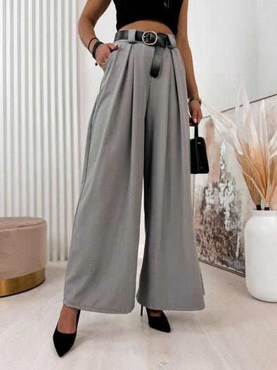 Gray wide leg trousers