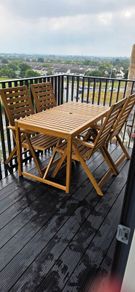 Outdoor Dining Set, Table + 4 Reclining Chairs, Like New
