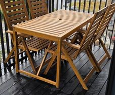 Outdoor Dining Set, Table + 4 Reclining Chairs, Like New