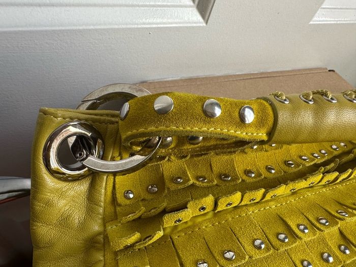Jimmy Choo studded suede and leather hobo