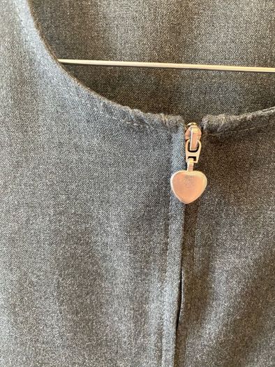 Dunnes grey pinafore (as new) age 8-9
