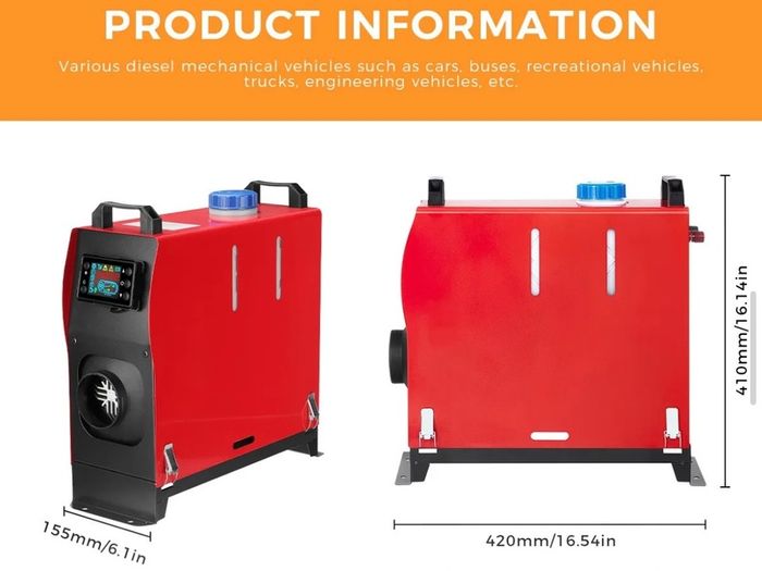 5kw-8KW 12V Portable All In One  Diesel Air Heater with LCD Monitor Car parking Air Heater for Campervan Tent Trucks