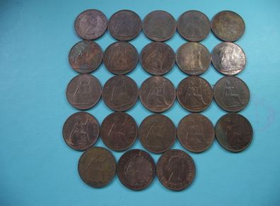 Great Britain. Elizabeth II. 23x1p coins (1963-1967) Nice Condition!