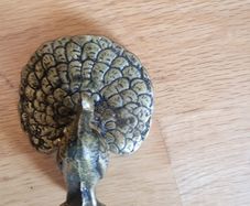 Vintage Solid Brass Peacock Ornament