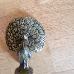 Vintage Solid Brass Peacock Ornament