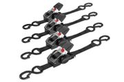 4 Pce Retractable Ratchet Straps Tie Downs 2.5CM x 3M 800kg Break Strength