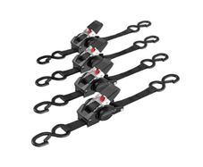 4 Pce Retractable Ratchet Straps Tie Downs 2.5CM x 3M 800kg Break Strength