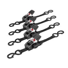 4 Pce Retractable Ratchet Straps Tie Downs 2.5CM x 3M 800kg Break Strength