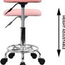 Swivel Rolling Stool Height Adjustable PU Leather Cushion Salon Vanity Massage Office Stool Chair Small Image 4