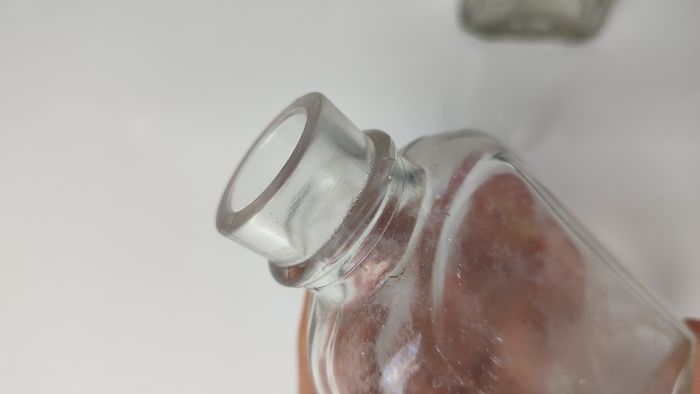 339 - Set of 2 Vintage Clear Glass Collectible Decorative Medicine Bottles