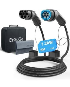 Type 2 Charging Cable, 32A / 7.2kW / 1 Phase / 8 Meter/Mode 3, Type 2 to Type 2 EV Charging Cable Facilitates Fast Charging for Electric Vehicles
