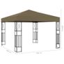 Gazebo with String Lights 3x3 m Taupe Fabric Image 8