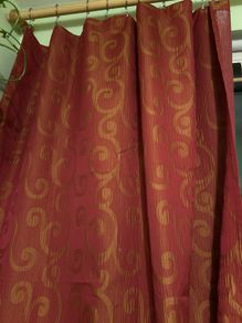 Red and gold long curtains