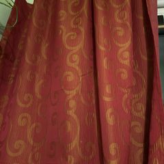 Red and gold long curtains