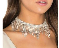 Luxury Bridal  Tassel Collar Choker Necklace Set