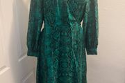 BNWT Primark Green Animal Print Wrap Midi Dress, Size UK14 EU42 Free post