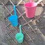 3 Colorful Metal Hanging Flower Pots Image 3
