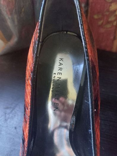 Karen Millen leather snakeskin print shoes (free post)