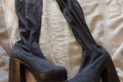 Knee High Grey Suede Boots