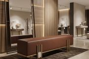 Aurora Luxury Bench  180cm Gold Frame Upholstered Bench