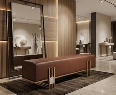 Aurora Luxury Bench  180cm Gold Frame Upholstered Bench