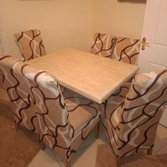 marble table 6 chairs