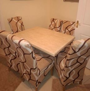 marble table 6 chairs