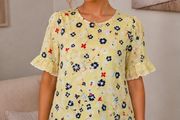 Primark Yellow Floral Broderie Top Size 10 NWT