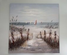 Large Coastal Beach Path Canvas 3ft x 3ft