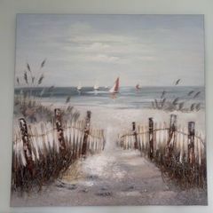 Large Coastal Beach Path Canvas 3ft x 3ft