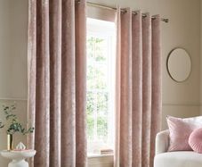4 panels Luxury Blackout Crushed Velvet Curtains Blush Pink