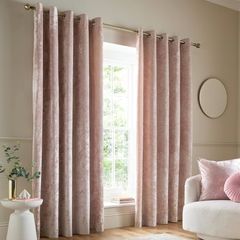 4 panels Luxury Blackout Crushed Velvet Curtains Blush Pink
