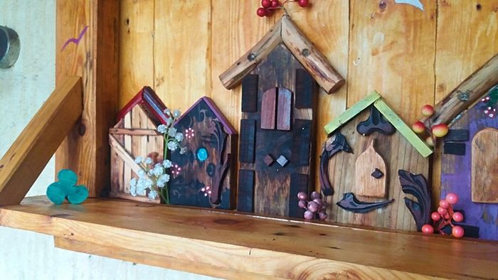 Rustic Fairy Door floating shelf / display
