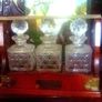 Antique 3-Decanter Wooden & Brass Tantalus Image 7