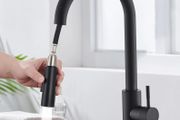 Stainless steel kitchen tap black.