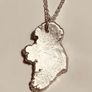 Handmade Ireland shape fine silver pendant on 18inch sterling silver necklace Image 2