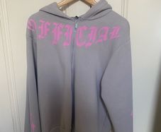 BoohooMAN Mens Grey Zip Up Hoodie - Size Large