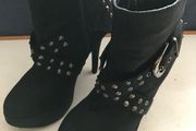 Pre-loved Black Stiletto Ankle Boots-Size 4