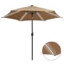 Parasol with LED Lights and Aluminium Pole 300 cm Taupe Image 5