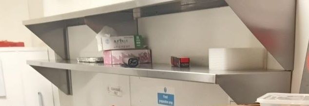 Stainless steel wall mounted kitchen shelves