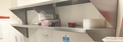 Stainless steel wall mounted kitchen shelves