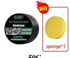 Car Headlight Restoration Polishing Kit - Scratch Remover & Oxidation Cleaner Repair Paste for Headlamp Assembly