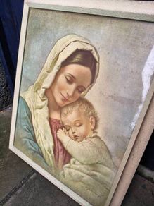 Vintage Madonna &Child Framed Picture