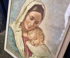 Vintage Madonna &Child Framed Picture