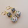 Afghani Handcrafted Colorful Enamel & Sparkling Brass Beaded Drop Earrings Vintage Ethnic Design Image 2