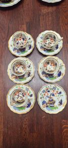 Japanese-inspired Imari pattern with cobalt blue, red, and gold gilding china
