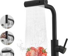 Black modern kitchen tap