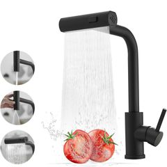 Black modern kitchen tap