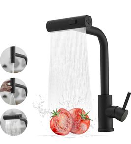 Black modern kitchen tap